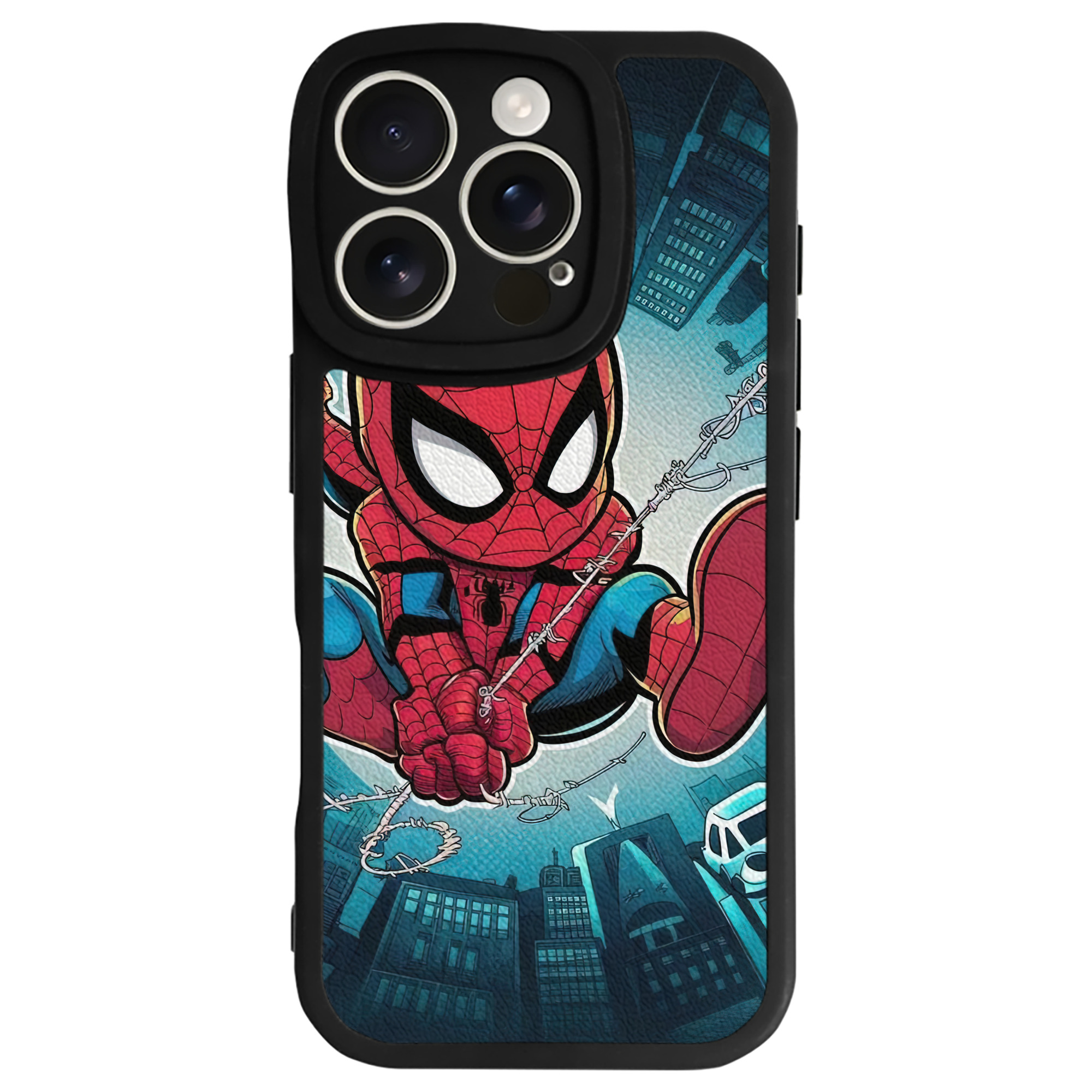 Spider Man スパイダーマン 【iPhone 16シリーズ対応】シリコンスマホケース（レザー調） 材質：シリコン